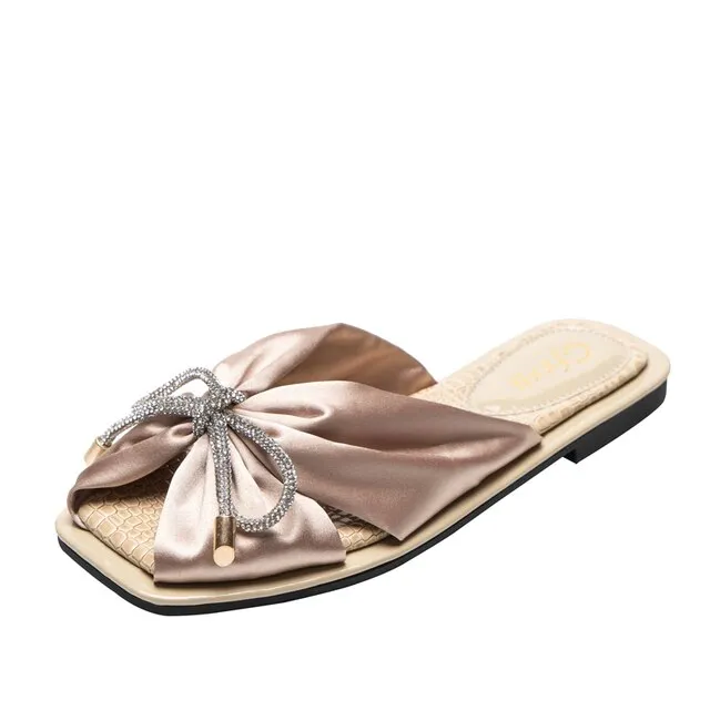 Women's Elegant Silk Bow Summer Slippers