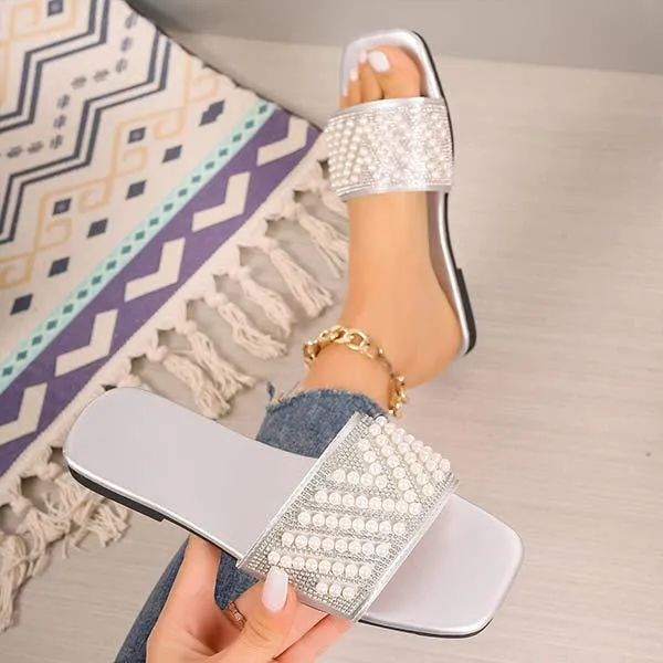 Women's Flat Beaded Sandals 68311537C