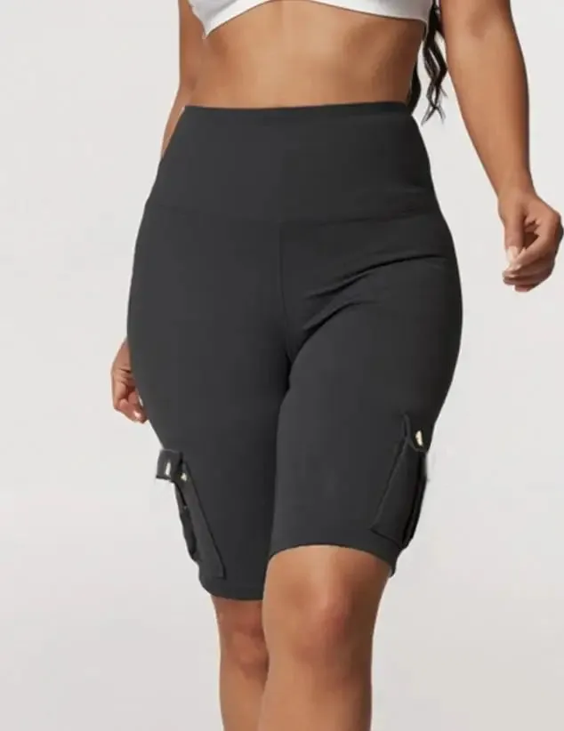 Women's Sports Pants Summer Fashion New Folded Quick Drying Pocket Yoga Shorts Fitness Comfortable Elastic Women's Sports Shorts